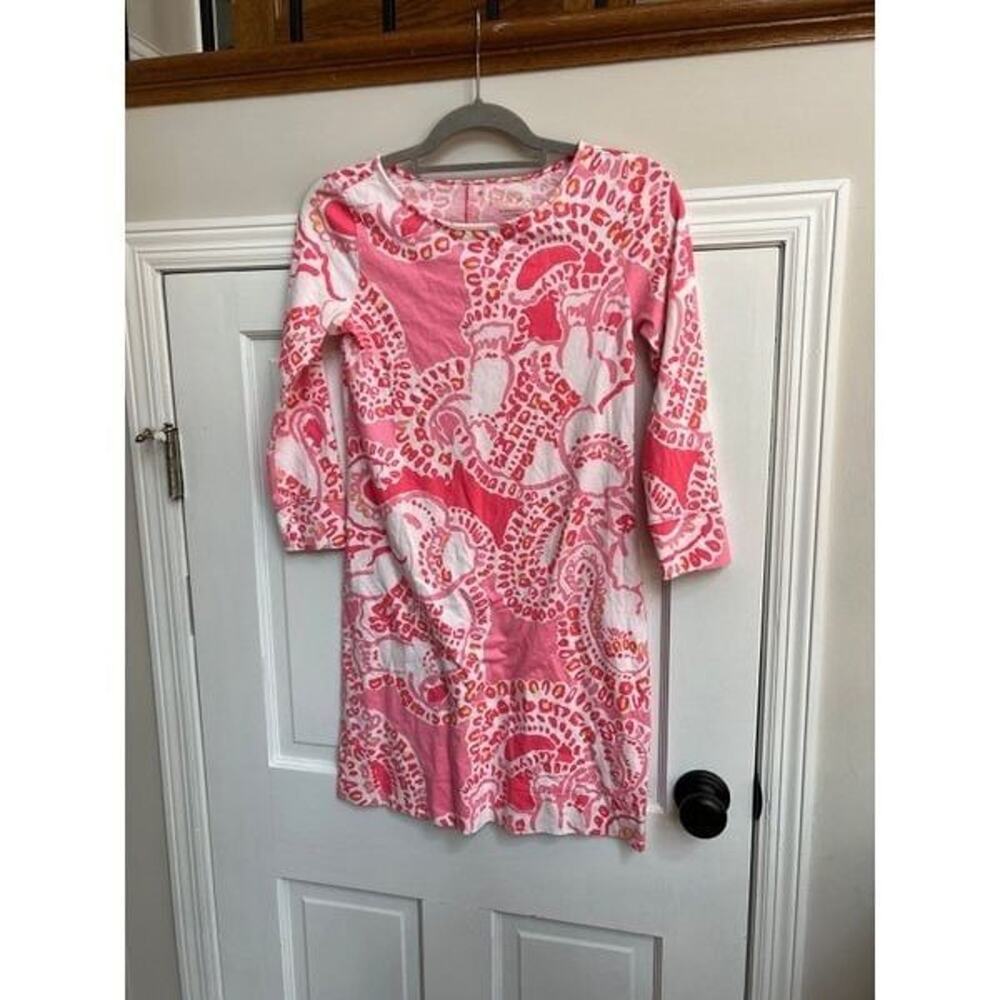 Lilly Pulitzer Marlowe Dress Hot Coral Trunk In Love Pink Elephants Size XS
